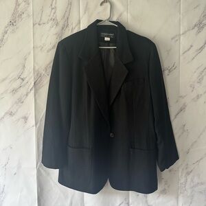 VTG 100% WOOL- LAUREN ALEXANDRA SUIT JACKET BLAZER BLACK WOMENS 18 MADE IN USA